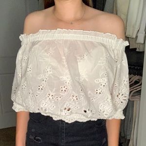 Strapless white shirt